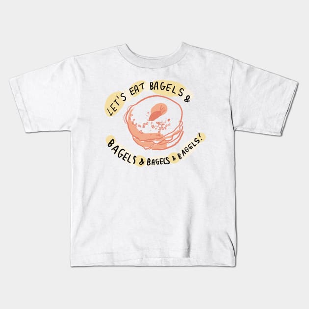 Bagels Kids T-Shirt by Sophie Lucido Johnson